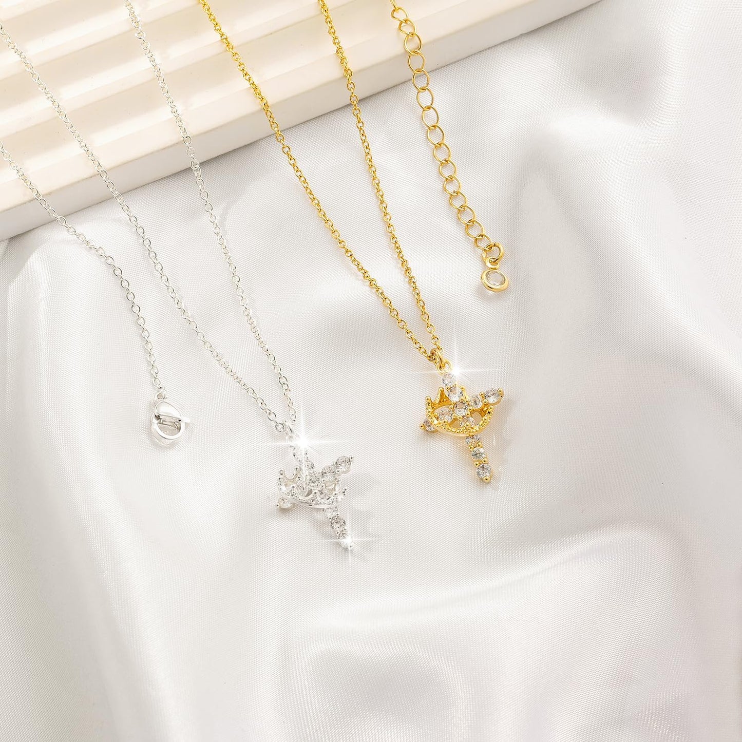 Faithful Crown & Cross Necklace