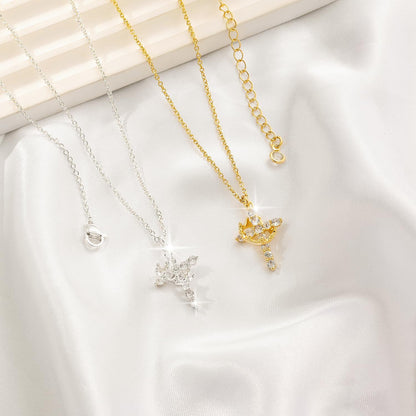 Faithful Crown & Cross Necklace